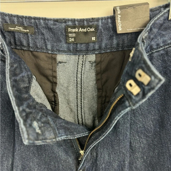 NWT Frank and Oak Amelia Coupe Vintage fit High rise ankle jeans size 24 - Picture 7 of 8